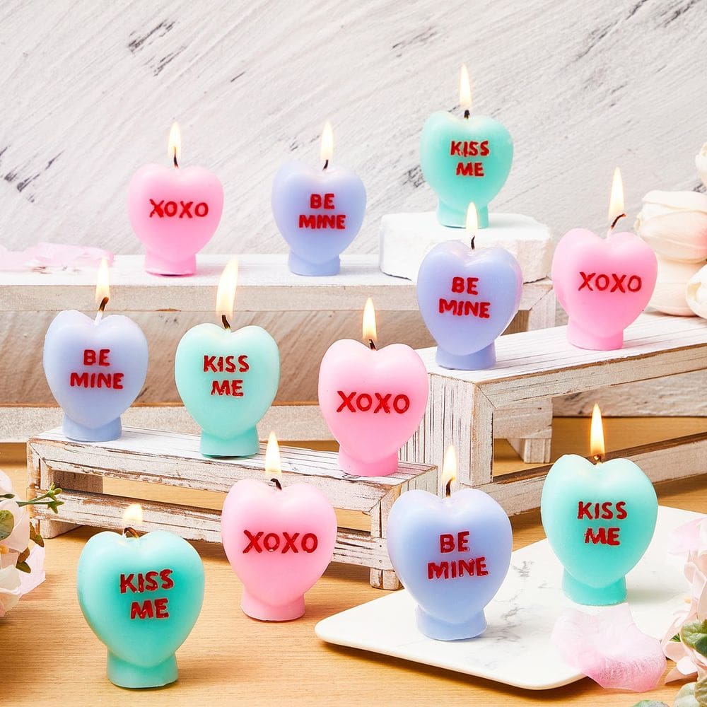 Velas em forma de coração MTLEE Coloridas Perfumadas para o Dia dos Namorados