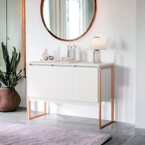 Aparador Buffet com 3 Portas Bari Branco Cobre