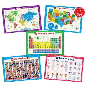 Tapetes americanos Simply Magic 5 para crianças, antiderrapantes, laváveis e reutilizáveis