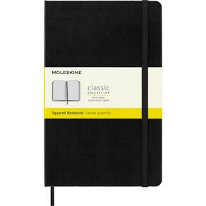 Caderno Moleskine Classic com capa dura preta quadrada grande