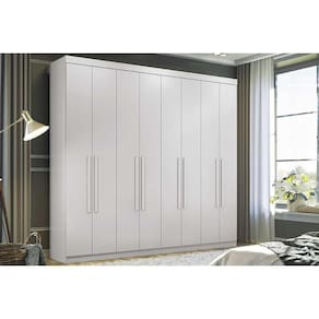 Guarda Roupa 8 Portas e 4 Gavetas Master New 8.4 Branco - Santos Andirá
