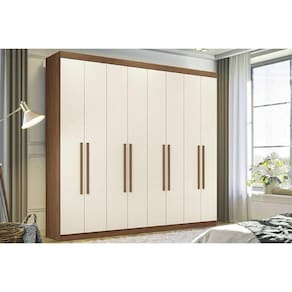 Guarda Roupa 8 Portas e 4 Gavetas Master New 8.4 Jatobá/Areia - Santos Andirá