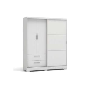 Guarda Roupas 3 Portas de Correr (1 de ) e 2 Gavetas C533 Branco - Kappesberg