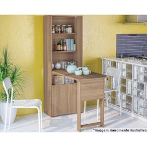 Mesa Multiuso Cozinha Herval c/ 2 Portas Castanho - Politorno