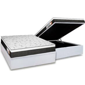 Cama Box Baú Queen: Colchão Ortopédico Plumatex Falcon Ultra Firme + Base CRC Courano White (158x198)