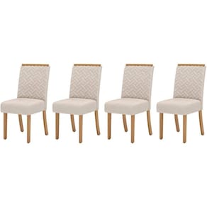 Kit 4 Cadeiras Sala Jantar Malu 4 Un Nature/Linho - Henn