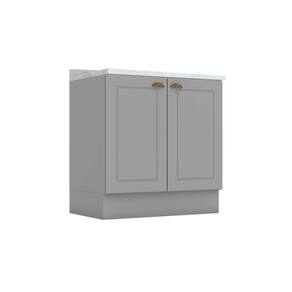 Balcão de Cozinha Modulado c/ Tampo Americana c/ 2 Portas 80cm Cinza - Henn