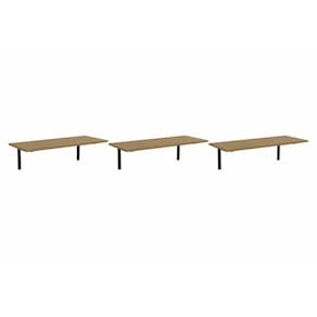 Módulo de Quarto Casal Kit 3 Prateleiras Industrial LI009 21x72x29 Freijo/Preto - Kappesberg
