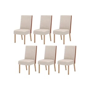 Kit 6 Cadeiras Sala Jantar Anne 6 Un Nature/Courano/Linho - Henn