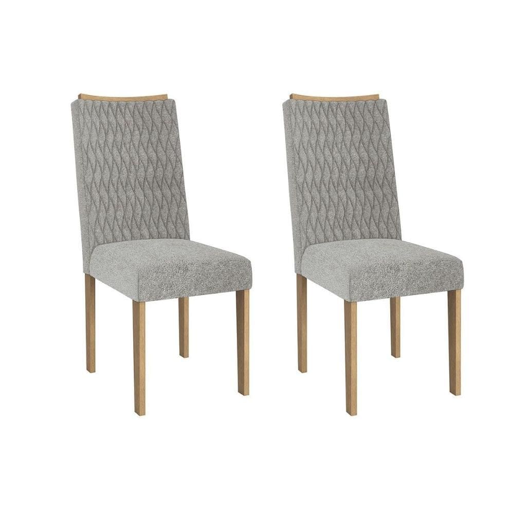 Cadeira de Cozinha 2CAD157EA Kit 2 Un Carvalho/Boucle Cinza - Kappesberg