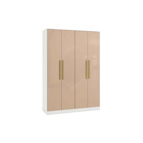 Módulo de Quarto Casal Guarda Roupa Adapt N536 c/ 4 Portas e 2 Gavetas Branco/Macadamia - Kappesberg