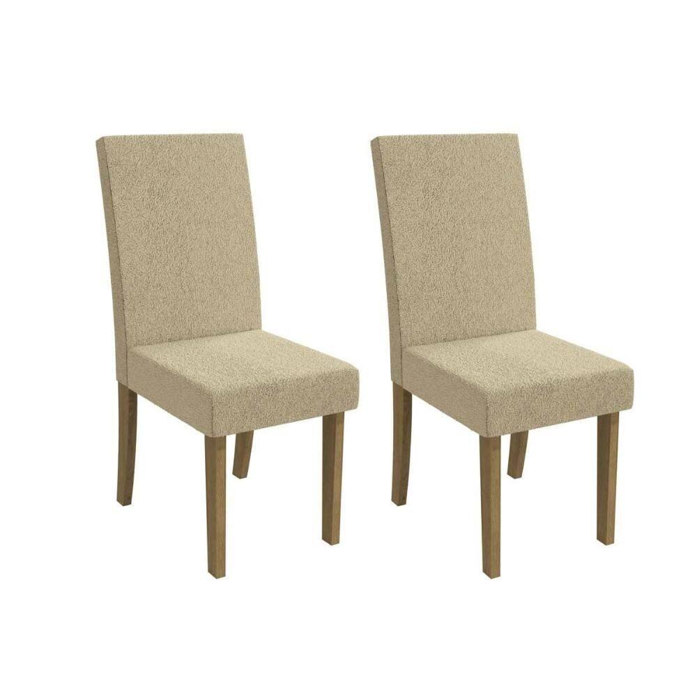 Cadeira de Cozinha 2CAD131 Kit 2 Un Canela/Boucle Bege - Kappesberg