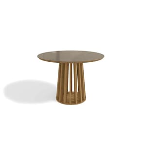 Mesa p/ Cozinha Lavanda c/ Tampo Madeirado c/ Vidro 105x105cm Nogueira/Vidro Bronze - Kappesberg