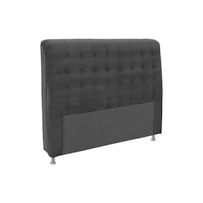 Painel de Cama Box Estofada Casal Dama Plus Suede Cinza - Simbal