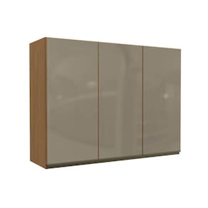 Armário de Cozinha Modulado Maxxi G767 c/ 3 Portas c/ Vidro Reflecta 120cm Canela - Kappesberg
