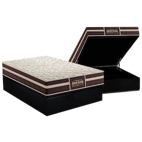 Cama Box Baú Casal: Colchão Anatômico Probel Guarda Costas Extra Firme + Base CRC Suede Black (138x188)