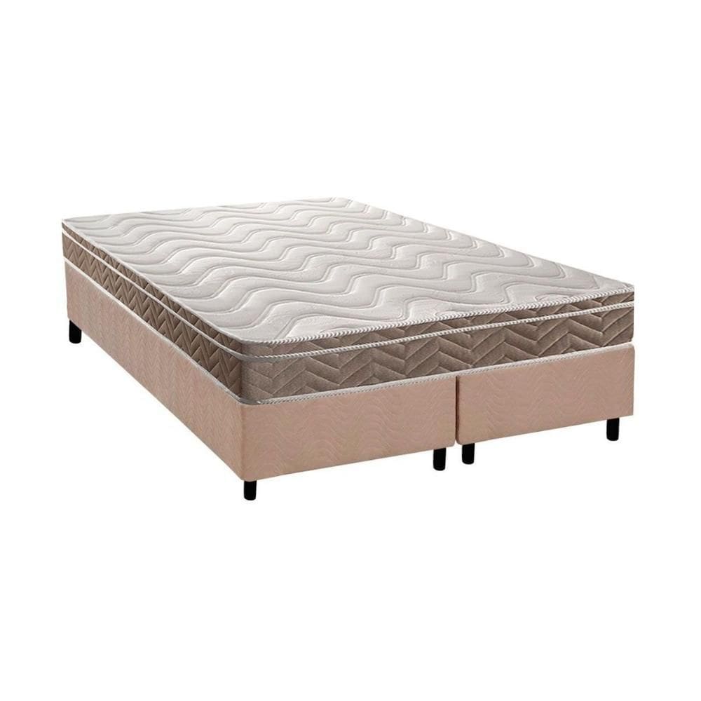 Cama Box King: Colchão Espuma D33 Paropas Anatômico Confort Ultra Firme + Base CRC Suede Clean (193x203)