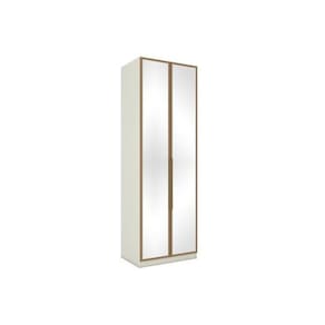 Módulo de Quarto Casal Guarda Roupa MC04 Seletto c/ 2 Portas c/ Espelho e 3 Gavetas Areia/Jequitibá - Henn