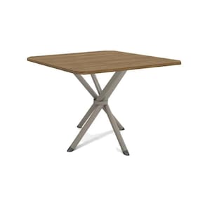 Mesa p/ Cozinha Volga c/ Tampo 90cm Niquel/Nogueira - Kappesberg