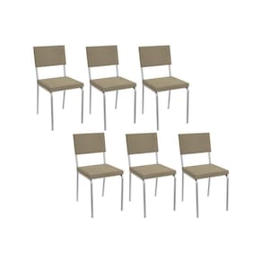Cadeira de Cozinha Zaria 2C128 Kit 6 Un Cromado/Boucle Fendi A057 - Kappesberg
