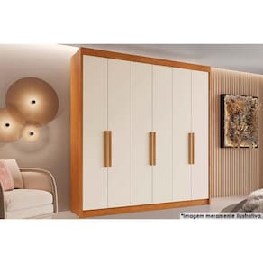 Guarda Roupa 6 Portas e 4 Gavetas Cannes Cinamomo/Off White - Conquista