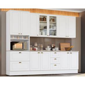 Kit de Cozinha Completa 7 Peças Americana (2Aéreos+1Paneleiro+2Balcões+2Complementos) C5P45 Branco - Henn