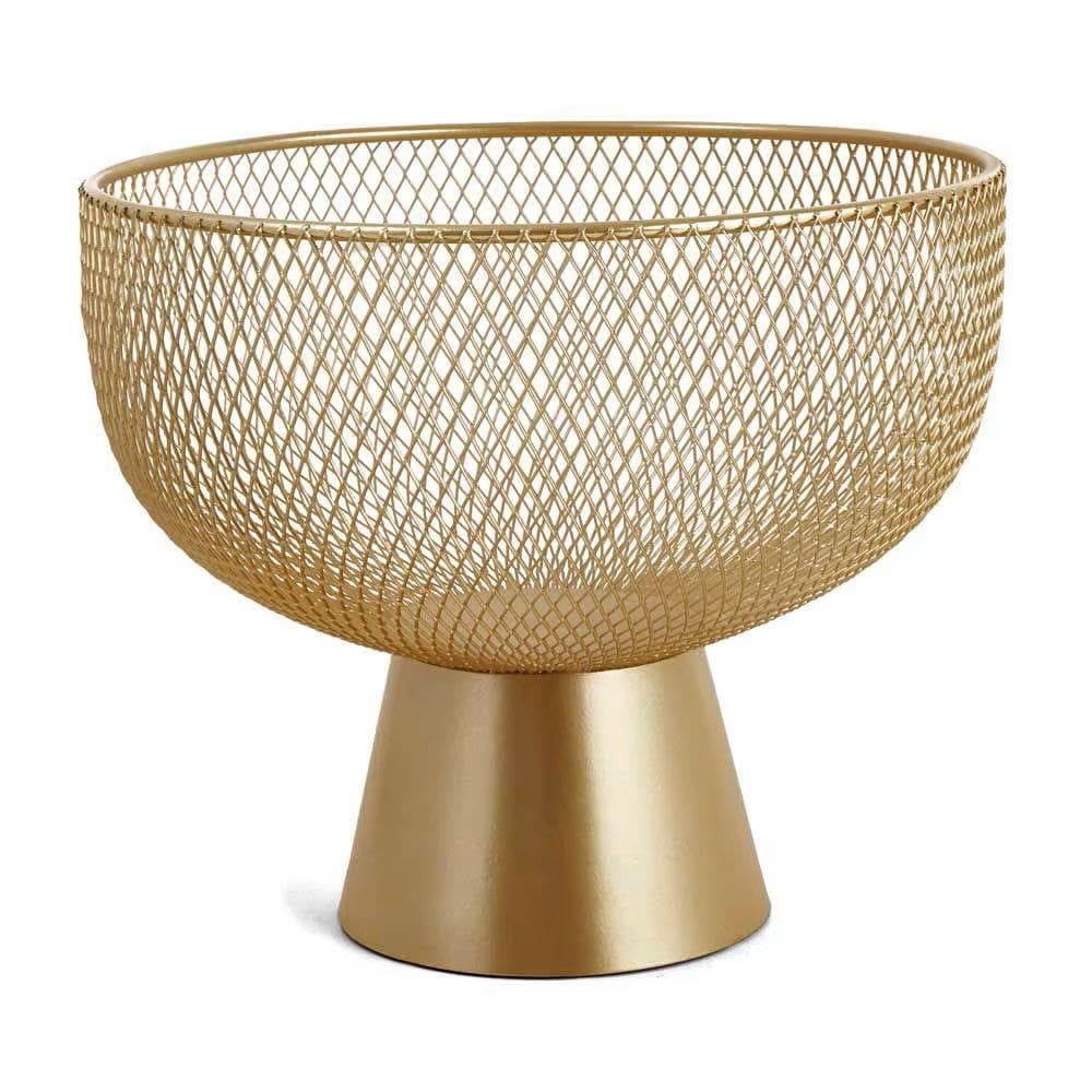 Centro De Mesa Em Metal Dourado 20Cm