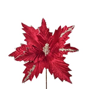 Bico De Papagaio Vermelho Com Gliter Dourado 29Cm