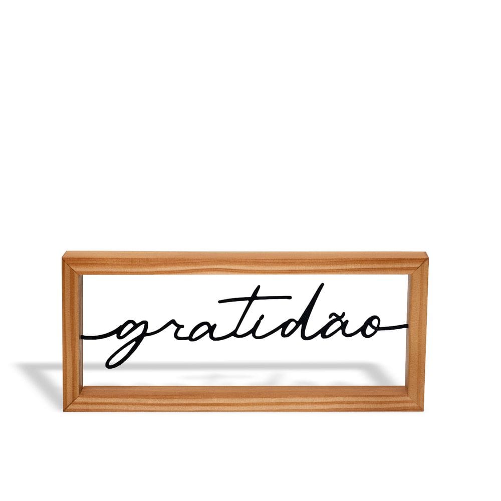 Escultura Com Moldura Gratidao 30Cm