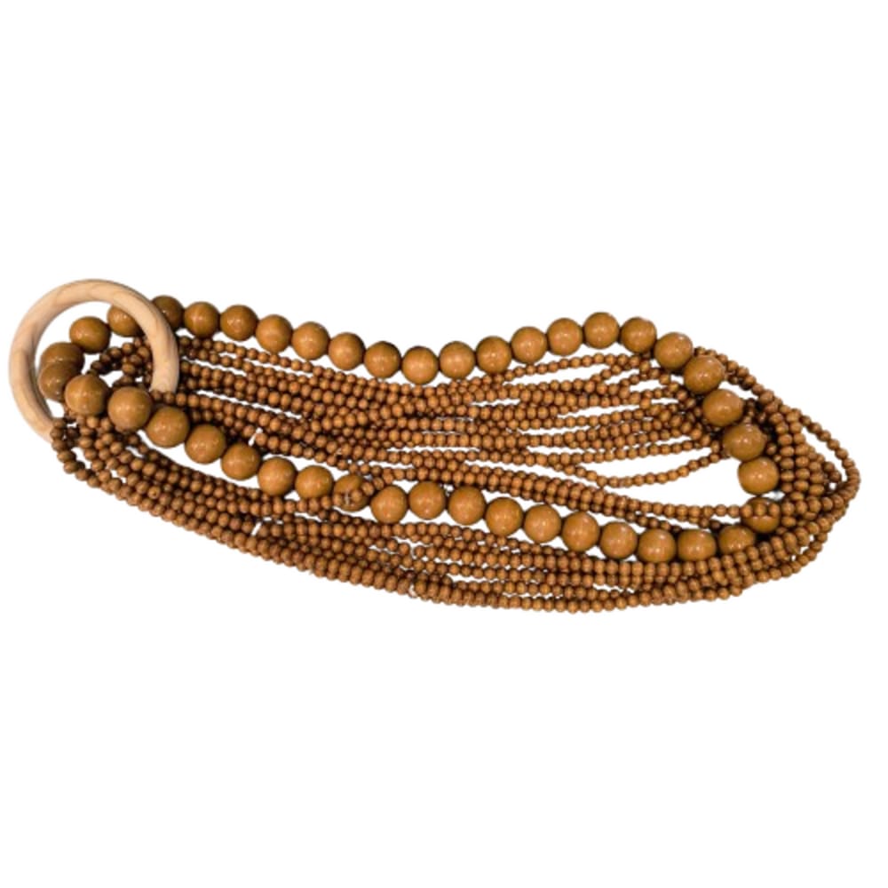 Adorno Colar Em Madeira Natural 55Cm