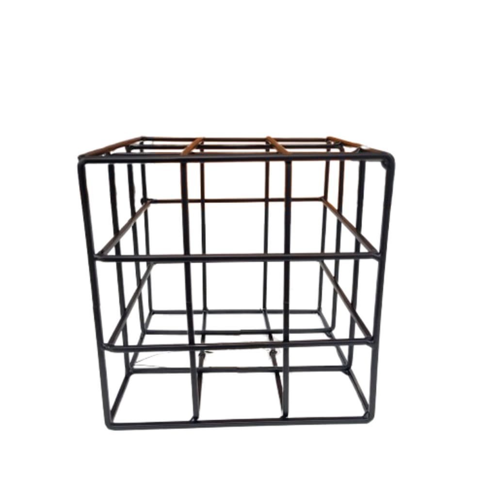 Adorno Cubo Decorativo Em Ferro Preto 14Cm
