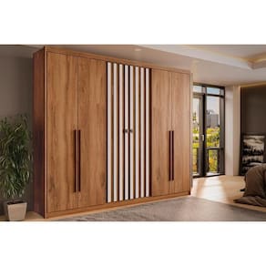 Guarda Roupa 6 Portas e 3 Gavetas Vancouver 1171 Flex Freijo ou Freijo c/ Off White - Carraro