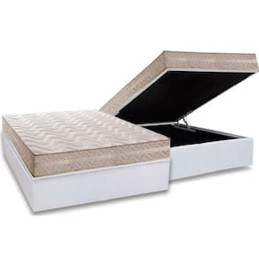 Conjunto Box Baú Casal: Colchão Espuma Paropas D28 / Master AG80 Clean Double Face 17 + Base CRC Courano White (138x188)