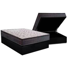 Conjunto Box Casal: Colchão Espuma Ortobom D20 Physical Super Hiper Resistente 20 + Base CRC Suede Black (138x188)