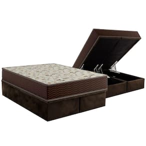 Conjunto Box Queen: Colchão Espuma Ortobom D33 Physical Hiper Resistente 20 + Base CRC Suede Brown (158x198)
