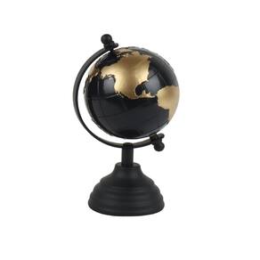 Adorno Decorativo Atlas Mundi Preto E Dourado Abs 15Cm