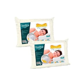 Travesseiro Espuma Aerada Contour Pillow TP2102 c/ Capa de Algodão Kit c/ 2 Un (50x70) - Duoflex