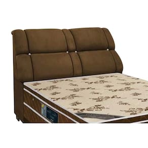 Painel de Cama Box Estofada Casal Imperador Suede Marrom Chocolate - Simbal