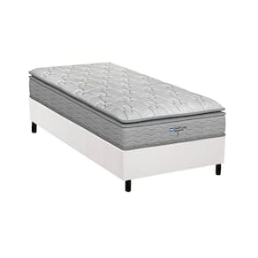 Cama Box Solteiro: Colchão Espuma D45 Probel Anatômico Guarda Costas Próextreme Plus + Base CRC Courano White (88x188)