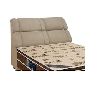 Painel de Cama Box Estofada Queen Imperador Suede Marrom Taupe - Simbal