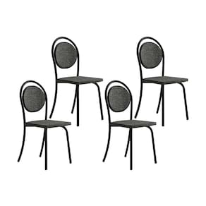 Cadeira de Cozinha 1738 Kit 4 Uni Preto/Grafite - Preto - Carraro