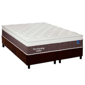 Conjunto Box King: Colchão Molas Plumatex Superlastic DuroSpring + Base CRC Suede Brown (193x203)