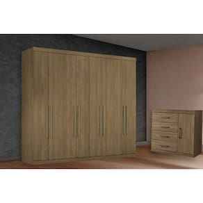 Guarda Roupa 2 Peças (1GuardaRoupa+1Cômoda) QC150 Jatobá - Santos Andirá