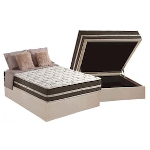 Cama Box Baú Casal: Colchão Molas Ensacadas D Angelis Anjos Superlastic Classic + Base CRC Suede Clean (138x188)