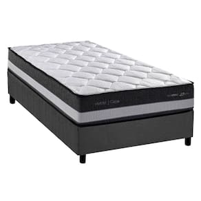 Cama Box Solteiro: Colchão Molas Bonnel Herval Maxspring Minsque C1625 + Base CRC Suede Gray (88x188x27)