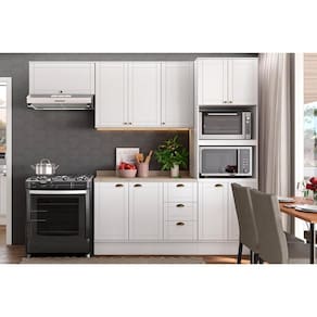 Cozinha Modulada Completa Bella 4 Peças (2Aéreos+1Balcão+1Paneleiro) C4P54 Branco - Carraro