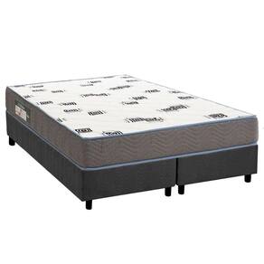 Conjunto Box Queen: Colchão Espuma Ortobom D33 Light Saúde + Base CRC Suede Gray (158x198)