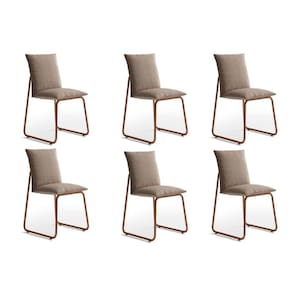 Cadeira de Cozinha Soft 1750 Kit 6 Uni Rose/Linho Areia - Carraro