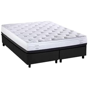 Cama Box King: Colchão Ortopédico Herval Georgetown C1620 Ergoplus + Base CRC Suede Gray (193x203x25)