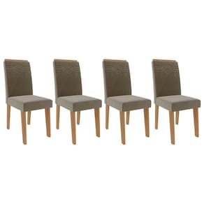 Kit 4 Cadeiras Sala Jantar Taís 4 Un Nature/Suede Joli Chocolate - Cimol